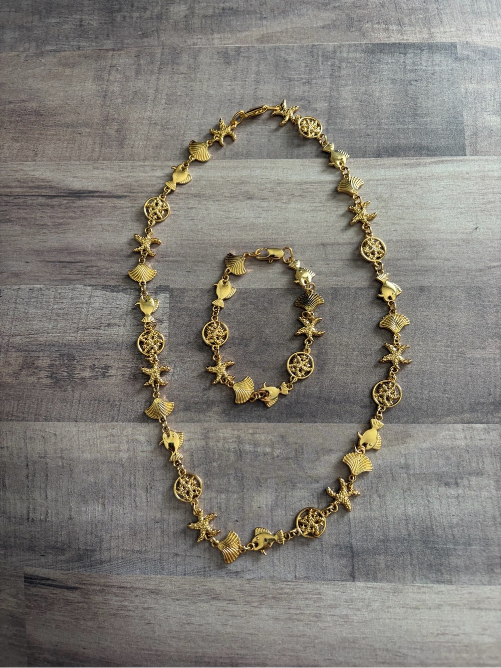 Sea Creature Necklace and Bracelet